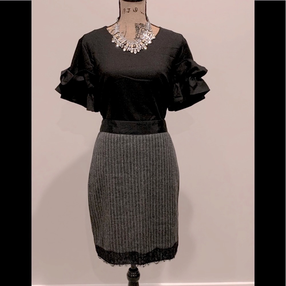 The Limited - Pencil Skirt With Lace Trim